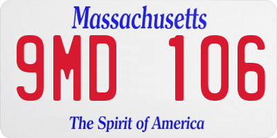 MA license plate 9MD106