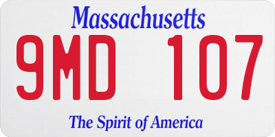 MA license plate 9MD107