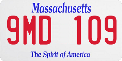 MA license plate 9MD109