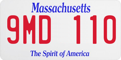 MA license plate 9MD110