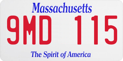 MA license plate 9MD115
