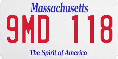 MA license plate 9MD118