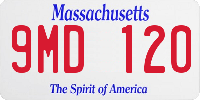 MA license plate 9MD120