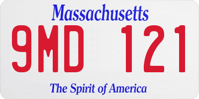 MA license plate 9MD121