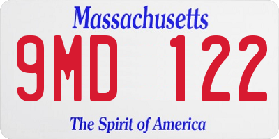 MA license plate 9MD122