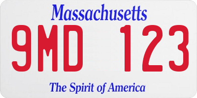 MA license plate 9MD123