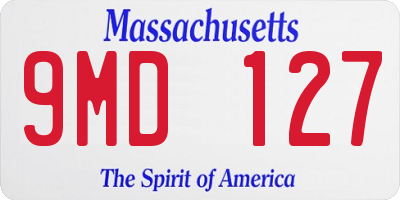 MA license plate 9MD127