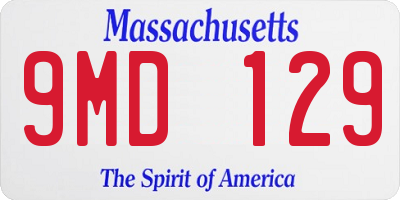 MA license plate 9MD129