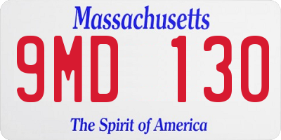 MA license plate 9MD130