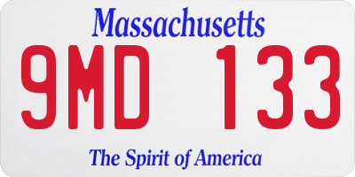 MA license plate 9MD133