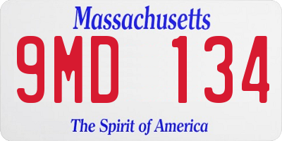 MA license plate 9MD134