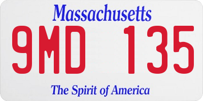 MA license plate 9MD135