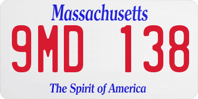MA license plate 9MD138