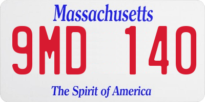 MA license plate 9MD140
