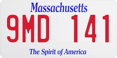 MA license plate 9MD141