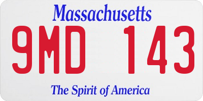 MA license plate 9MD143