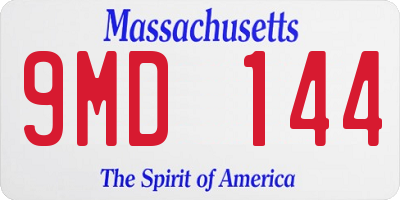 MA license plate 9MD144