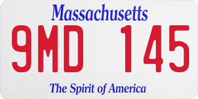 MA license plate 9MD145