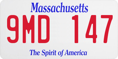 MA license plate 9MD147