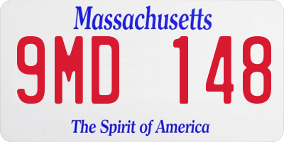 MA license plate 9MD148