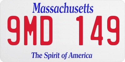 MA license plate 9MD149