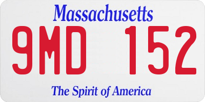 MA license plate 9MD152