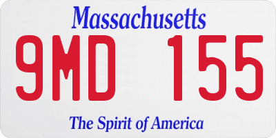 MA license plate 9MD155