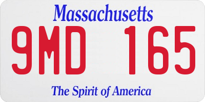 MA license plate 9MD165