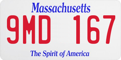 MA license plate 9MD167