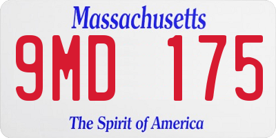 MA license plate 9MD175