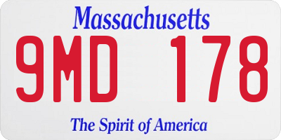 MA license plate 9MD178