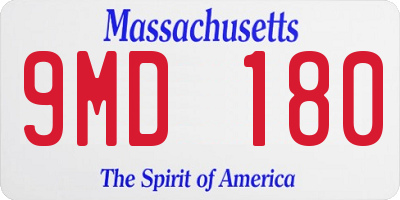 MA license plate 9MD180
