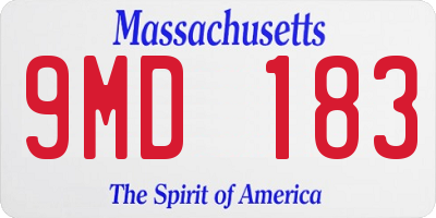 MA license plate 9MD183