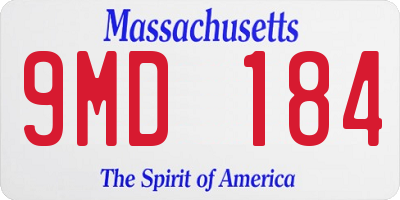 MA license plate 9MD184