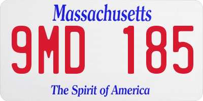 MA license plate 9MD185