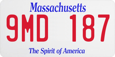 MA license plate 9MD187