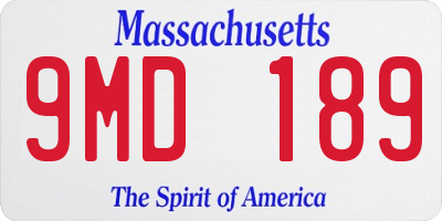MA license plate 9MD189