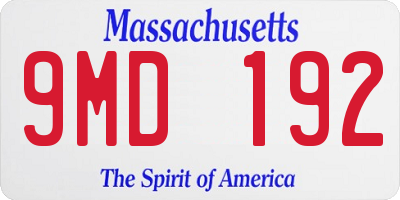 MA license plate 9MD192