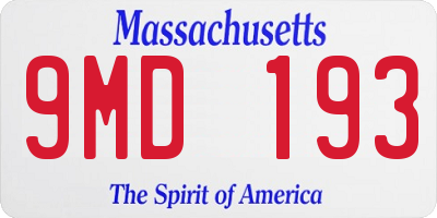 MA license plate 9MD193