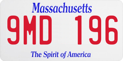 MA license plate 9MD196