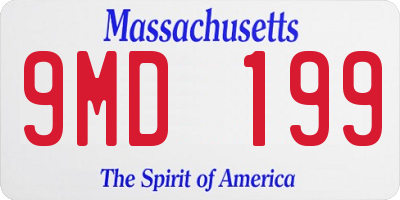 MA license plate 9MD199