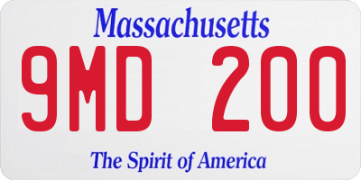 MA license plate 9MD200