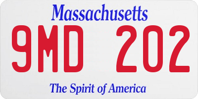 MA license plate 9MD202