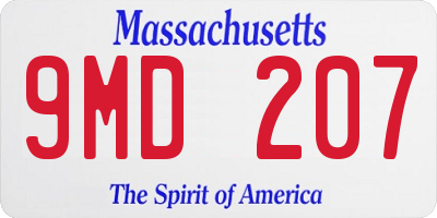 MA license plate 9MD207