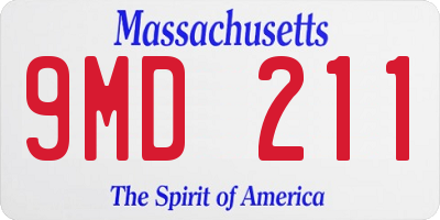 MA license plate 9MD211