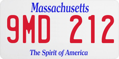 MA license plate 9MD212