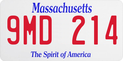 MA license plate 9MD214