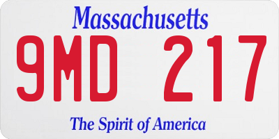 MA license plate 9MD217
