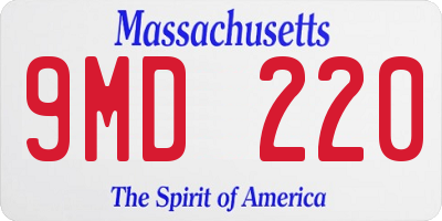 MA license plate 9MD220