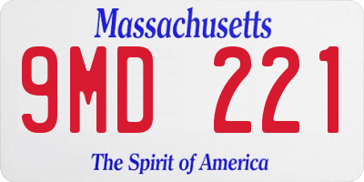 MA license plate 9MD221